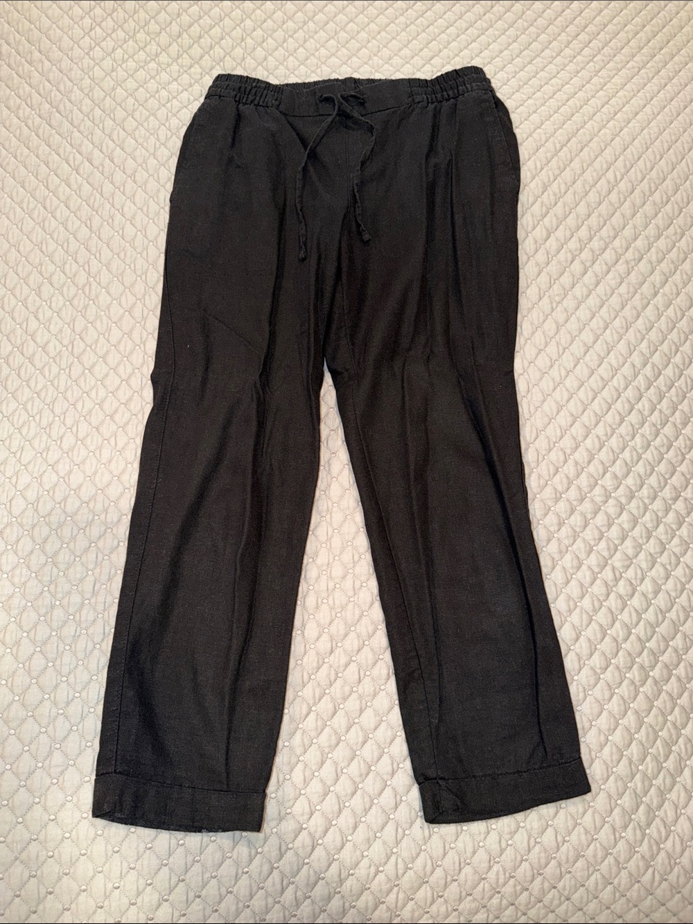 Black Drawstring Casual Pants